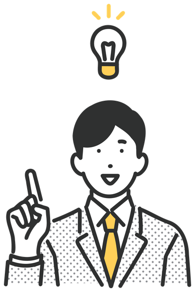 解決策をひらめいたスタッフのイラスト
